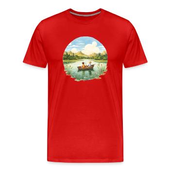Les activités d’une enfance insouciante - T-shirt bio Premium Homme - rouge - Devant - Damien (186cm)