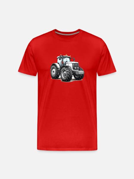 Niedlicher Traktor - Männer Premium Bio T-Shirt - Rot