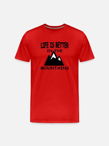Mountains - Men's Premium Organic T-Shirt - red