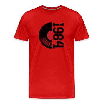 Millésime 1984 - T-shirt bio Premium Homme - rouge - Devant - Damien (186cm)