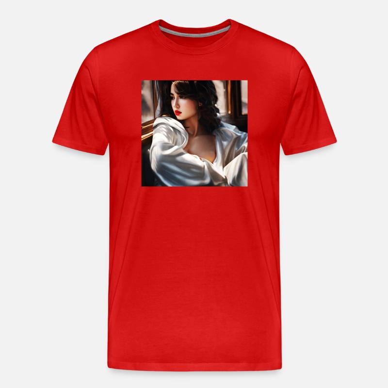Dame - Männer Premium Bio T-Shirt - Rot