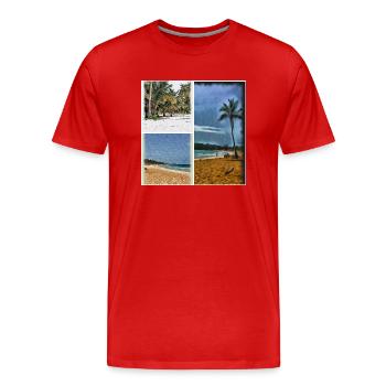 Punta Cana - Männer Premium Bio T-Shirt - Rot - Vorne - Damien (186cm)