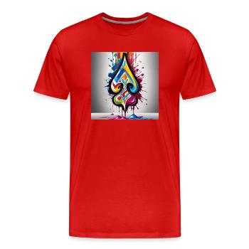 Graffiti-Spaten - Männer Premium Bio T-Shirt - Rot - Vorne - Damien (186cm)