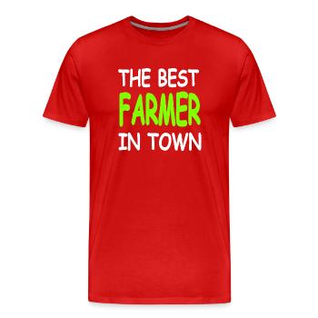 Farmer - Men's Premium Organic T-Shirt - red - Front - Damien (186cm)