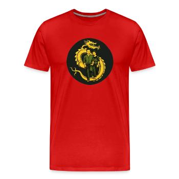 La promenade du dragon - T-shirt bio Premium Homme - rouge - Devant - Damien (186cm)