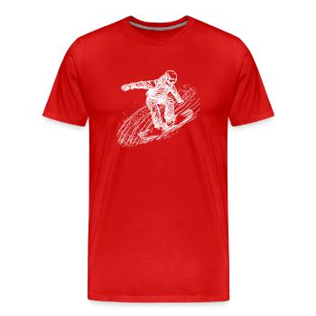 Snowboarding Jump Style Cooler Snowboard Move - T-shirt bio Premium Homme - rouge - Devant - Damien (186cm)