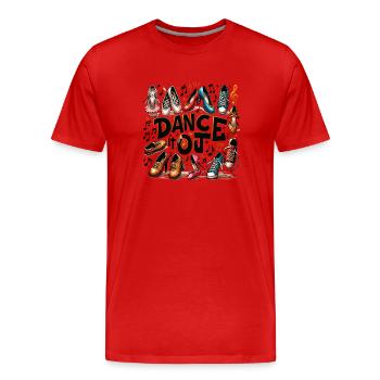 Melodische Schritte - Männer Premium Bio T-Shirt - Rot - Vorne - Damien (186cm)