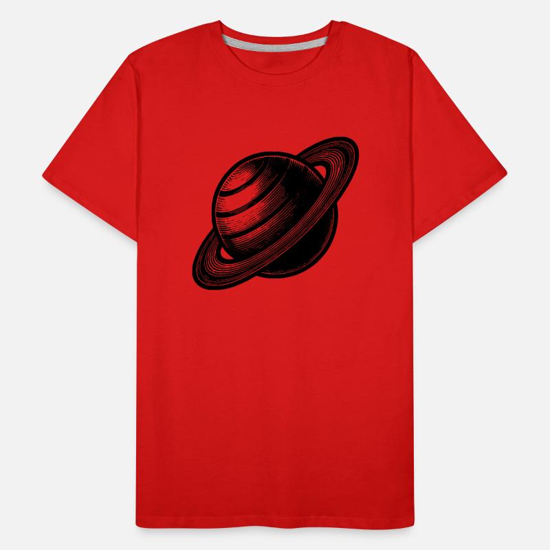 Ringed planet Saturn with ring system in the solar system Men's Premium Organic T-Shirt