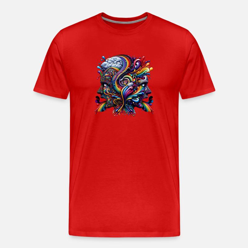 Gedankensturm - Männer Premium Bio T-Shirt - Rot