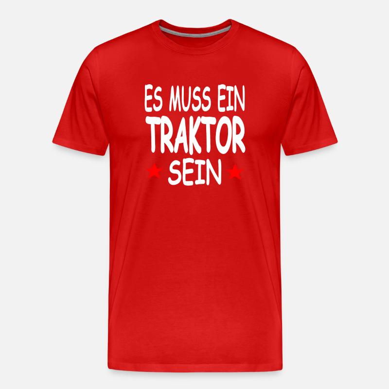Traktor - Männer Premium Bio T-Shirt - Rot