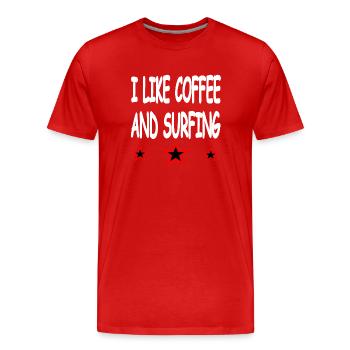 Kaffee - Männer Premium Bio T-Shirt - Rot - Vorne - Damien (186cm)