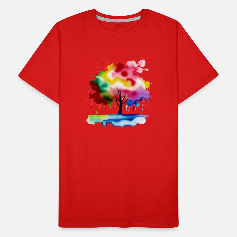 Baum - Farbspritzer Männer Premium Bio T-Shirt