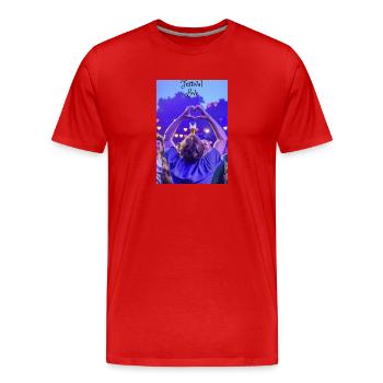 Festival Love - Männer Premium Bio T-Shirt - Rot - Vorne - Damien (186cm)