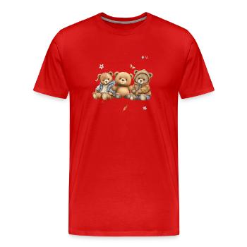 teddy bear - Men's Premium Organic T-Shirt - red - Front - Damien (186cm)