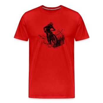 VTT Mud Splash Downhill - T-shirt bio Premium Homme - rouge - Devant - Damien (186cm)