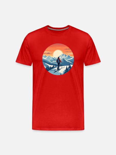 Winterwunderland - Männer Premium Bio T-Shirt - Rot