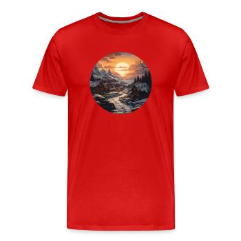 Royaume gelé - T-shirt bio Premium Homme - rouge - Devant - Damien (186cm)