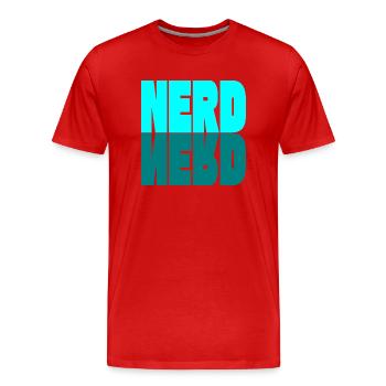 NERD - Männer Premium Bio T-Shirt - Rot - Vorne - Damien (186cm)