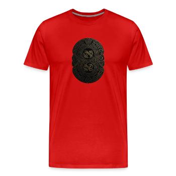 Mayan Black and Gold Monogram - Men's Premium Organic T-Shirt - red - Front - Damien (186cm)