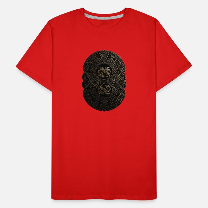 Mayan Black and Gold Monogram Men's Premium Organic T-Shirt