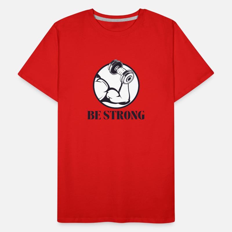 Be strong - Sei stark 💪 Männer Premium Bio T-Shirt