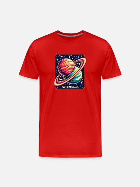 Night Sky Embrace - Men's Premium Organic T-Shirt - red
