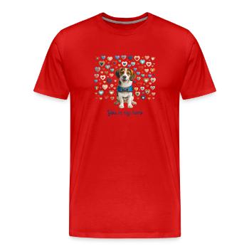 Therapiehund Der Wunder - Männer Premium Bio T-Shirt - Rot - Vorne - Damien (186cm)