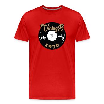 Vintage 1976 - Männer Premium Bio T-Shirt - Rot - Vorne - Damien (186cm)