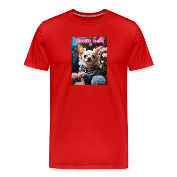 Chihuahua Le temps de briller - T-shirt bio Premium Homme - rouge - Devant - Damien (186cm)