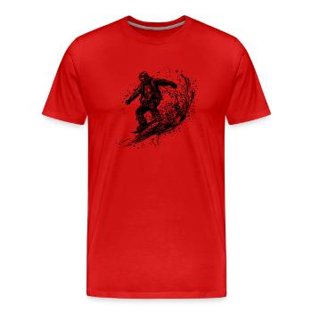 Snowboarding Ride Snowboard Tiefschnee Style - Männer Premium Bio T-Shirt - Rot - Vorne - Damien (186cm)