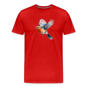 Robin Flight - Men's Premium Organic T-Shirt - red - Front - Damien (186cm)