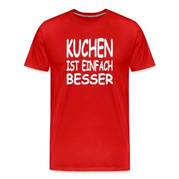 Gâteau - T-shirt bio Premium Homme - rouge - Devant - Damien (186cm)