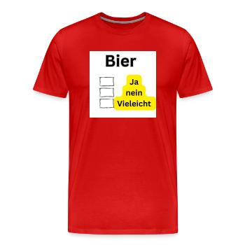 Bier - Männer Premium Bio T-Shirt - Rot - Vorne - Damien (186cm)