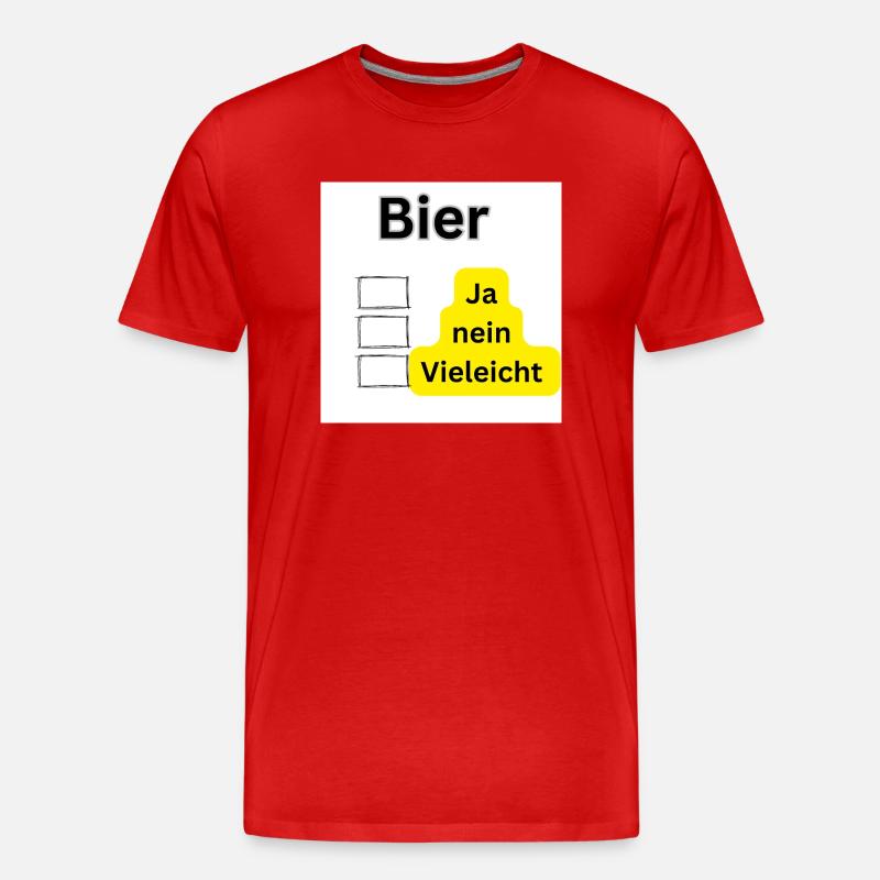 Bier - Männer Premium Bio T-Shirt - Rot