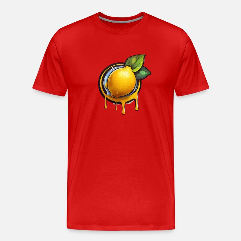 Zitrone - Männer Premium Bio T-Shirt - Rot
