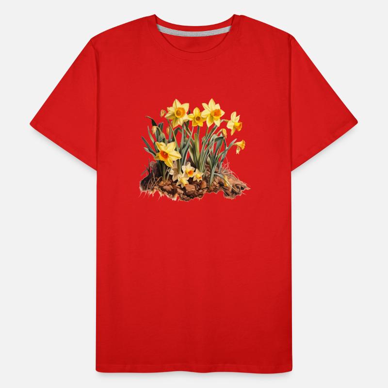 Daffodil Bloom Men's Premium Organic T-Shirt