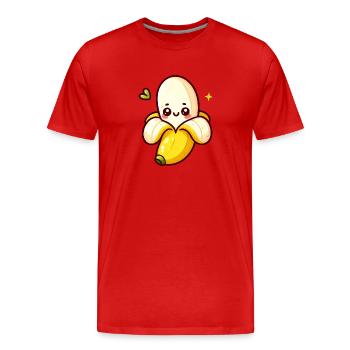 Small Banana - Men's Premium Organic T-Shirt - red - Front - Damien (186cm)
