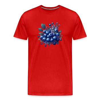 Bouquet von Heidelbeeren - Männer Premium Bio T-Shirt - Rot - Vorne - Damien (186cm)