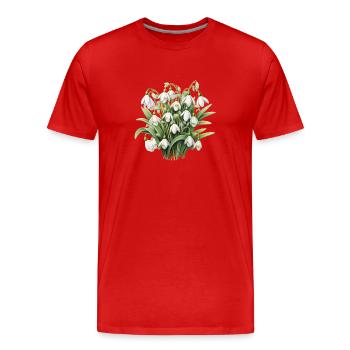 Bouquet de perce-neige - T-shirt bio Premium Homme - rouge - Devant - Damien (186cm)