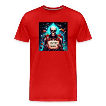 Chère algèbre, s’il vous plaît, arrêtez de nous demander de trouver votre x - T-shirt bio Premium Homme - rouge - Devant - Damien (186cm)