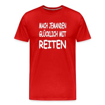Reiten - Männer Premium Bio T-Shirt - Rot - Vorne - Damien (186cm)