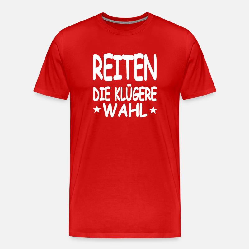 Reiten - Männer Premium Bio T-Shirt - Rot
