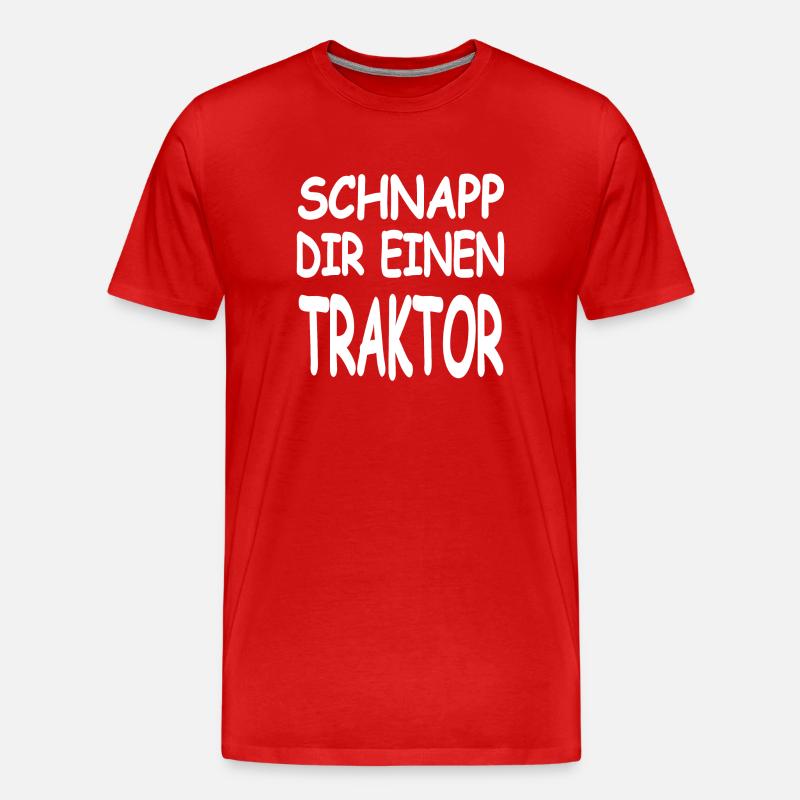 Traktor - Männer Premium Bio T-Shirt - Rot