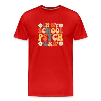In meiner Schule Psych Ära Retro Schulpsychologe - Männer Premium Bio T-Shirt - Rot - Vorne - Damien (186cm)
