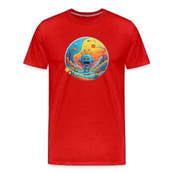 NEUE WELT - Männer Premium Bio T-Shirt - Rot - Vorne - Damien (186cm)