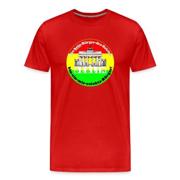 Many people distrust politics - Men's Premium Organic T-Shirt - red - Front - Damien (186cm)