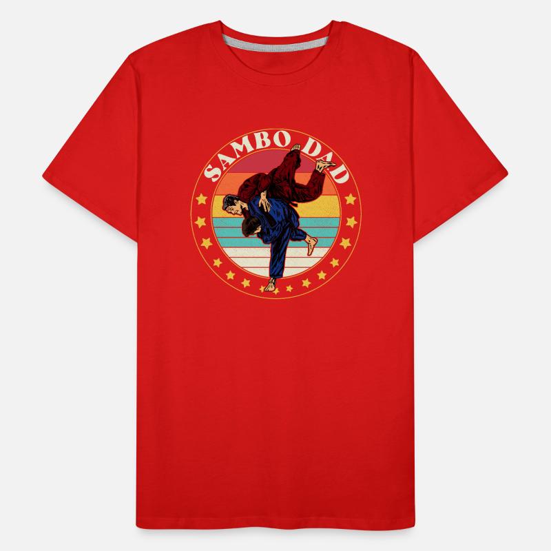 Compétition sportive de lutte de sambo Russie T-shirt bio Premium Homme