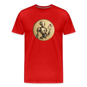 ROBOT ROMANTIQUE - T-shirt bio Premium Homme - rouge - Devant - Damien (186cm)