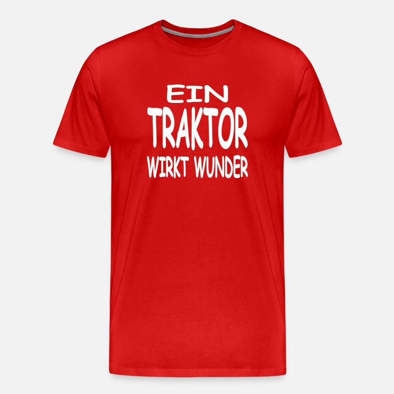 Traktor - Männer Premium Bio T-Shirt - Rot