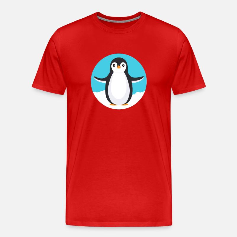 Ein Pinguin - Männer Premium Bio T-Shirt - Rot